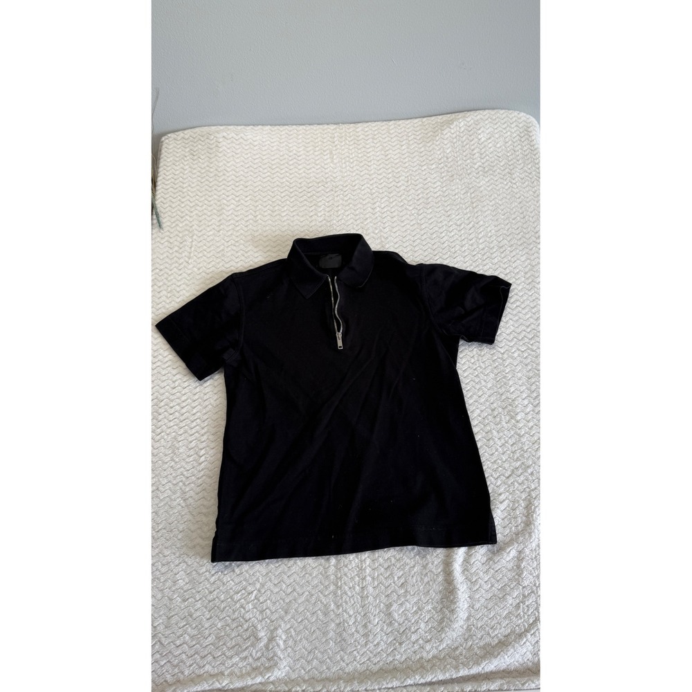 Givenchy Black Pique Quarter Zip Short Sleeve Polo Shirt Women 4689
